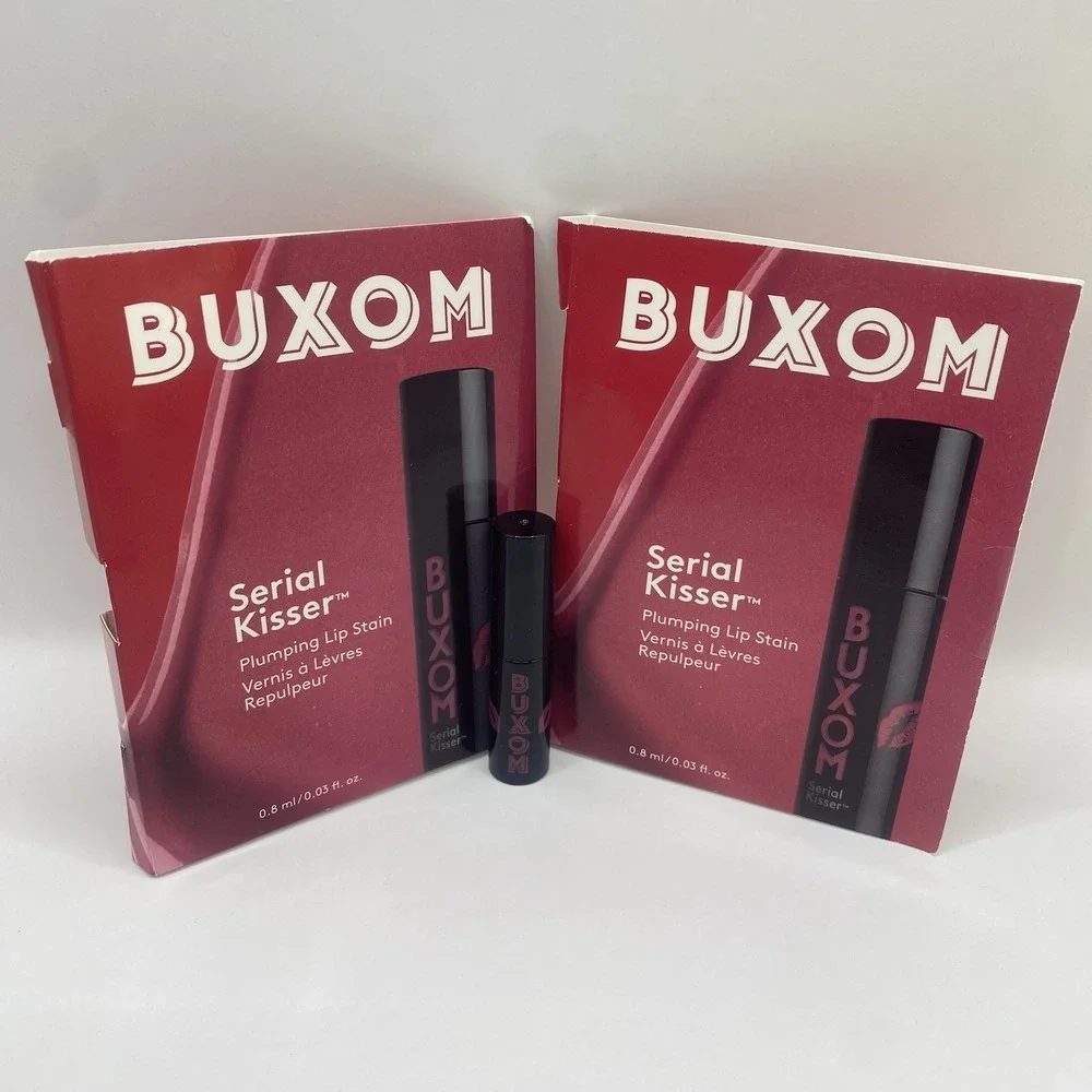 2x BUXOM Serial Kisser Plumping Lip Stain Mini Lipstick Pucker Up Dolly New
